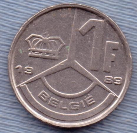 Belgica 1 Franc 1989 * Leyenda En Holandes *