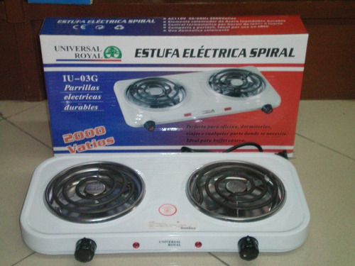 Cocina Electrica Portatil Blanca (2 Hornillas)