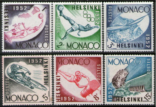 Mónaco Serie X 6 Sellos Nuevos Olimpíadas Helsinki Año 1953