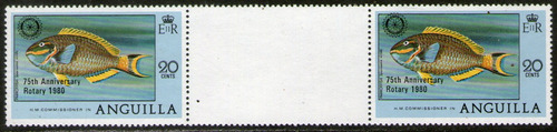 Anguila Is. 2 Sellos Mint 75° Aniv. Rotary = Pez Loro 1980