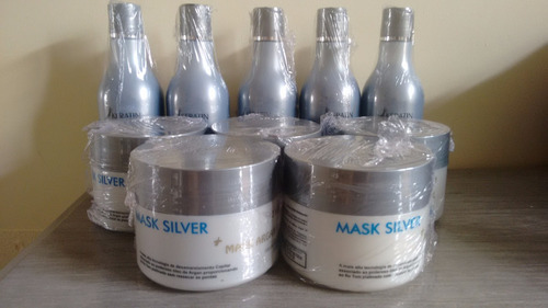 Cinco Kits Shampoo + Máscara Silver Protect Keratin