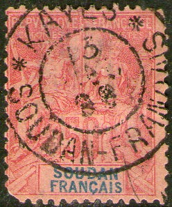 Sudán Francés Sello Navegación De Francia X 50c. Año 1894