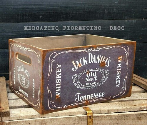 Cajon Artesanal Vintage Madera Coca Jack Daniels Fernet