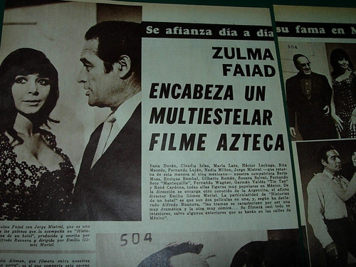 Zulma Faiad Vedette Film Azteca Clipping Revista Radiolandia