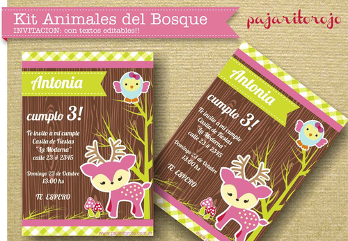 Kit Animales Del Bosque Nena