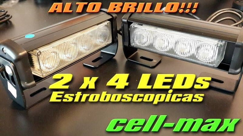 Balizas Estrobos Rojas 2 X 4 Leds Policia / Seguridad/movil