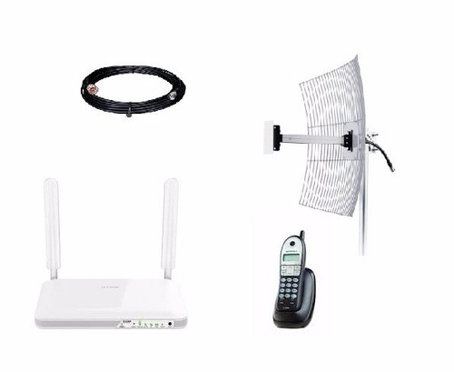 Kit Internet E Telefone Rural 3g/4g Com Wifi Desbloq 25dbi