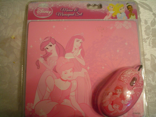 Mouse Optico & Mousepad - Princesas Disney