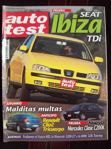 Auto Test 119 9/00 Seat Ibiza Tdi Renault Clio 2