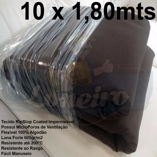 Encerado Ripstop 10x1,8 M Algodão Marrom Tecido Impermeável