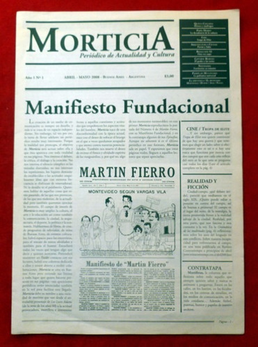 Periódico Morticia Año 1 Nº 1 Abril - Mayo 2008