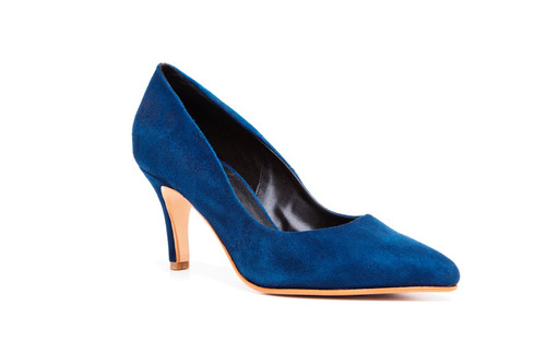 Natacha Zapato Mujer Stiletto En Punta Gamuza Azul #773