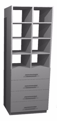 Torre Interior De Placard Mod.c4 195x55  6 Col. A Eleccion