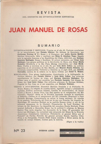 Revista Juan M De Rosas Fermin Chávez J M Rosa Furlong Nº 23