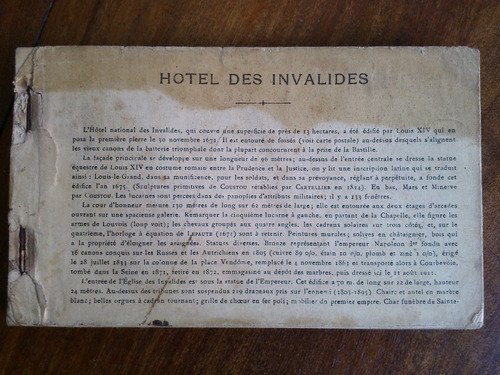 Imagen 2 de 2 de Hotel Des Invalides 18 Tarjetas Postales C/1900