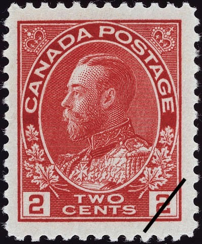 Sello Canada Two Cent King George V Prox 1914 C/1era G. Mund