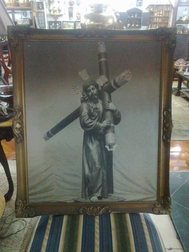 Cuadro De Postal Cristo Crucificado Antiguo
