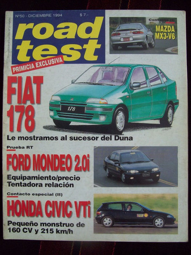 Road Test 50 12/94 Fiat 178 Ford Mondeo 2.0i Honda Civic Vti