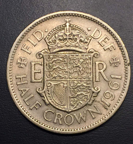 Unk020 Moneda Gran Bretaña Half Crown 1961 Xf Ayff