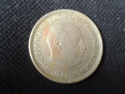 Moneda España 50 Pesetas Níquel 1957 (9)