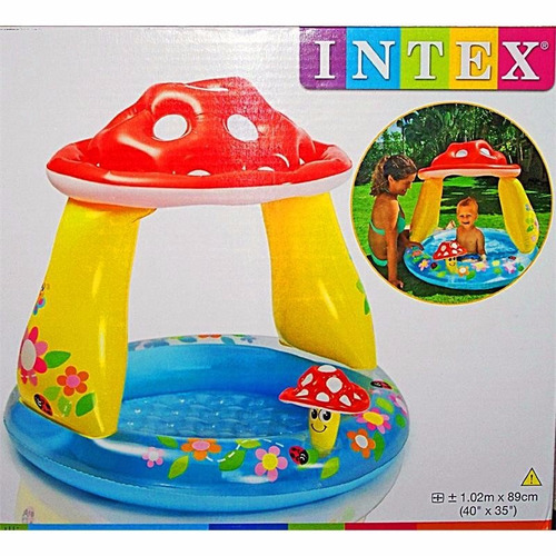 Piscina Intex Hongo Con Techo 57114 Piso Acolchado Bebe Nuev