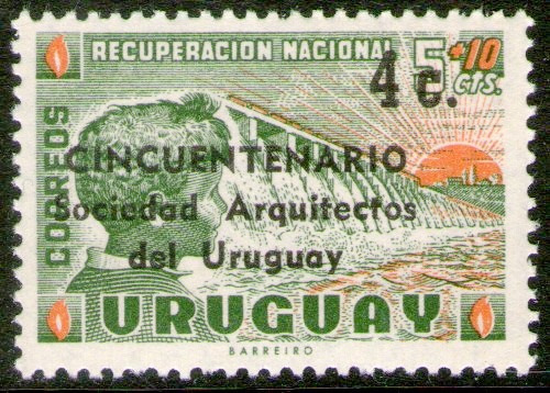 Uruguay Sello Mint 50° Aniv. Colegio Arquitectos Año 1966