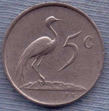 Imagen 1 de 2 de Sudafrica 5 Cents 1968 * Presidente *
