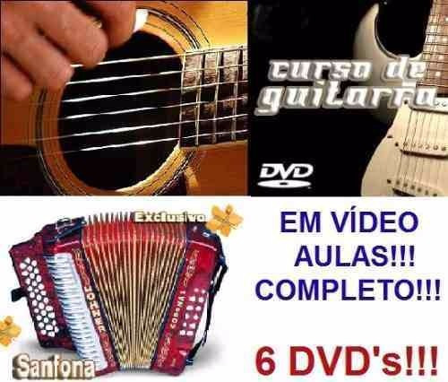 Curso De Acordeon + Guitarra + Violão! Aulas Em 6 Dvds Za9m