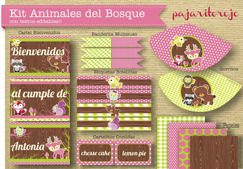 Kit Animales Del Bosque Nena