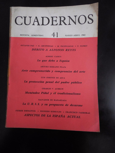 Revista Cuadernos 41 Arciniegas Camus Serrano Plaja Aubrun