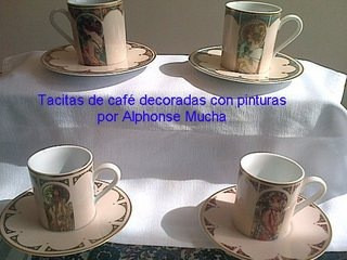 Tacitas De Café Porcelana Decorada Por Alphons Mucha (4)