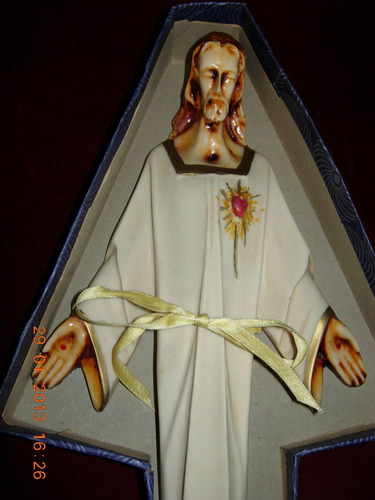 Figura Religiosa Sagrado Corazon De Jesus Con Caja