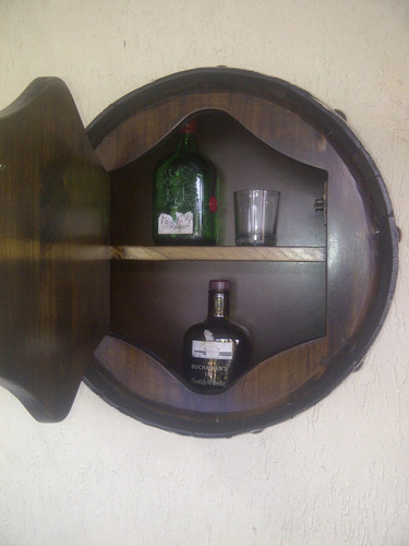 Bar Adorno De Pared Licorera Porta Botella Barril O Barricas