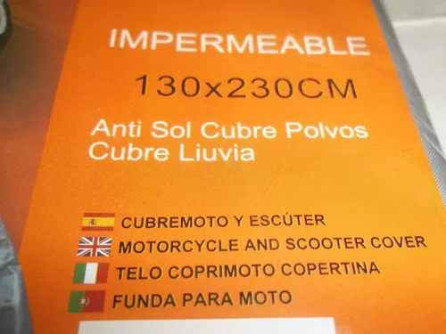 FUNDA PARA MOTO SCOOTER,IMPERMEABLE Y METALIZADA, hasta 230 X 130 CM