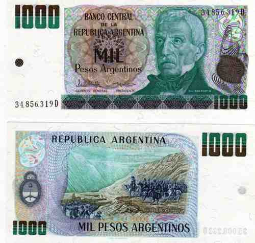 Billete 1000 Pesos Argentinos Bottero 2634 Sin Circular