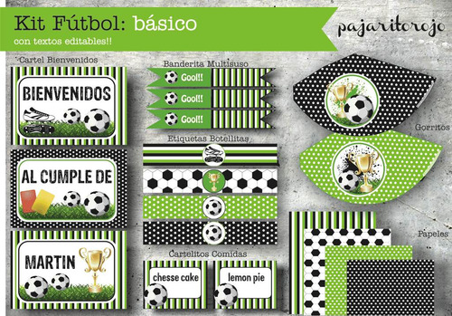 Kit Imprimible Futbol Verde