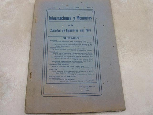 Mercurio Peruano: Boletin Ingenieria 9,  1928 L25 Ig8rn