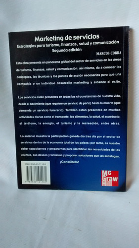 Imagen 2 de 6 de Marketing De Servicios Marcos Cobra Mc Graw Hill