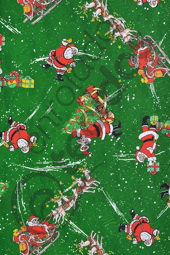 Tecido Jacquard Natal Estampado Trenó Papai Noel 1m X 1,4m