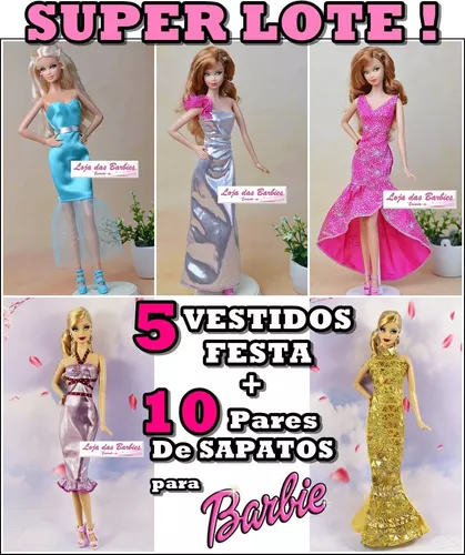 Kit 10 Roupas Roupinhas Para Boneca Barbie Vestido Boneca em