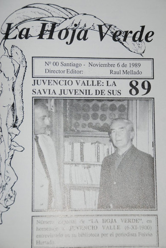 Revista Poesía La Hoja Verde 1989 Juvencio Valle