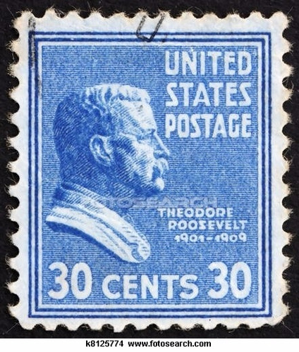 Sello United States Postage Theodore Roosevelt 30 Cents 1938