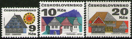 Checoslovaquia Serie X 3 Sellos Mint Iglesia Años 1971-72