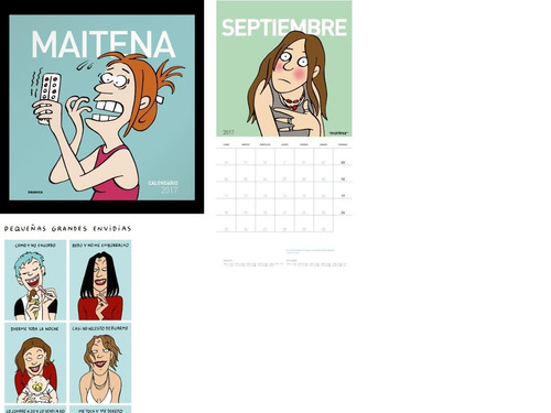 Calendario 2017 Pared Maitena - Mafalda Y Gaturro