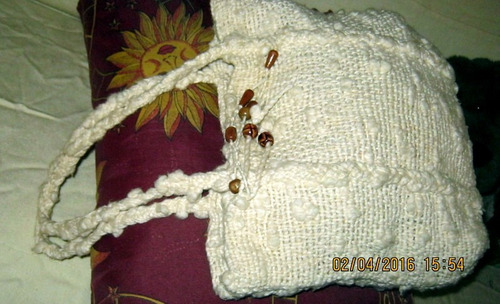Cartera Tejida Al Crochet Forrada.artesanal.