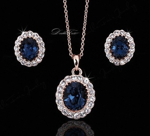 Juego Set Collar + Aretes Nuevo Importado Con Estuche
