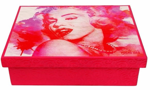 Caixa Porta-objetos Mdf Decoupage Decoração Marilyn Monroe