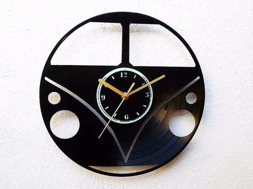 Reloj De Pared  Disco De Vinilo Acetato Vinil Vw Combi