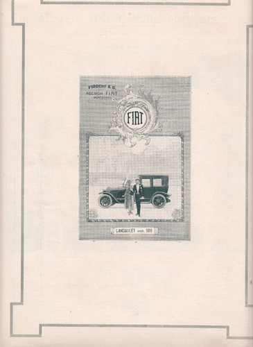 Uruguay Hoja Publicidad Automovil Fiat Landaulet Modelo 505