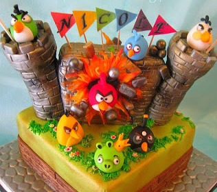 Adorno Tortas Angry Birds -unico En El Sitio!!